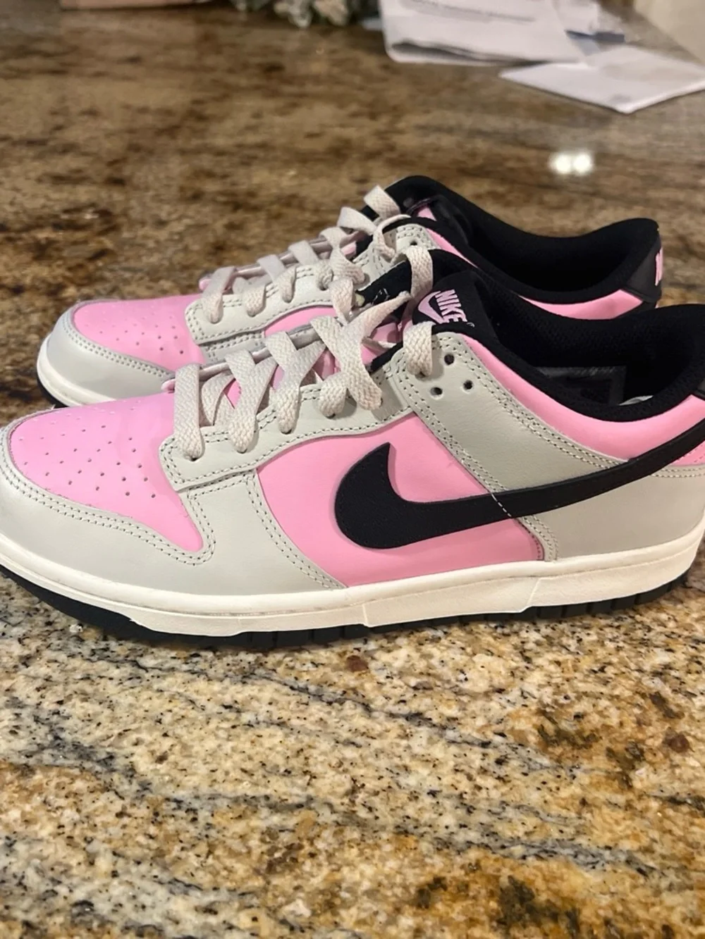 Nike Dunk Low GS Pink Rise Light Orewood Brown Black Size 7Y / Women’s 8.5